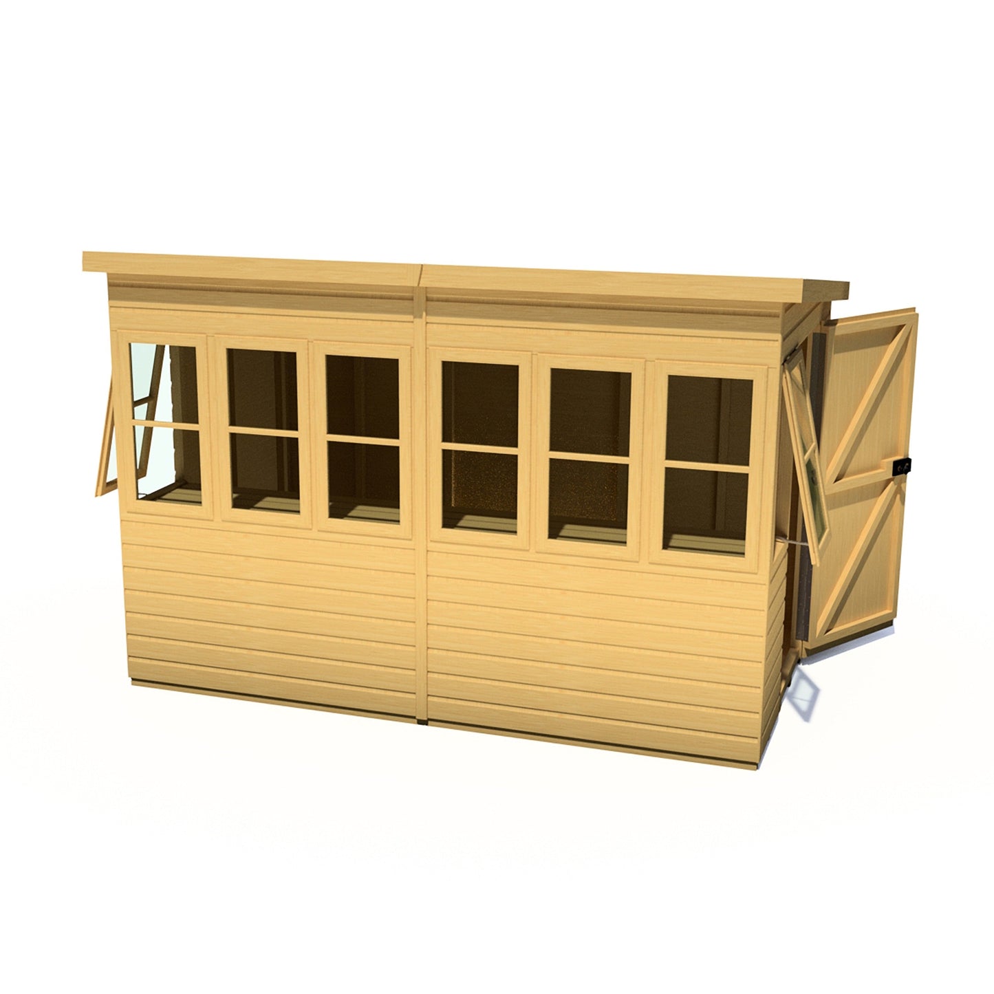 Shire Sun 10' 6" x 6' 4" Pent Potting Shed - Premium Dip Treated Shiplap