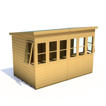 Shire Sun 10' 6" x 6' 4" Pent Potting Shed - Premium Dip Treated Shiplap