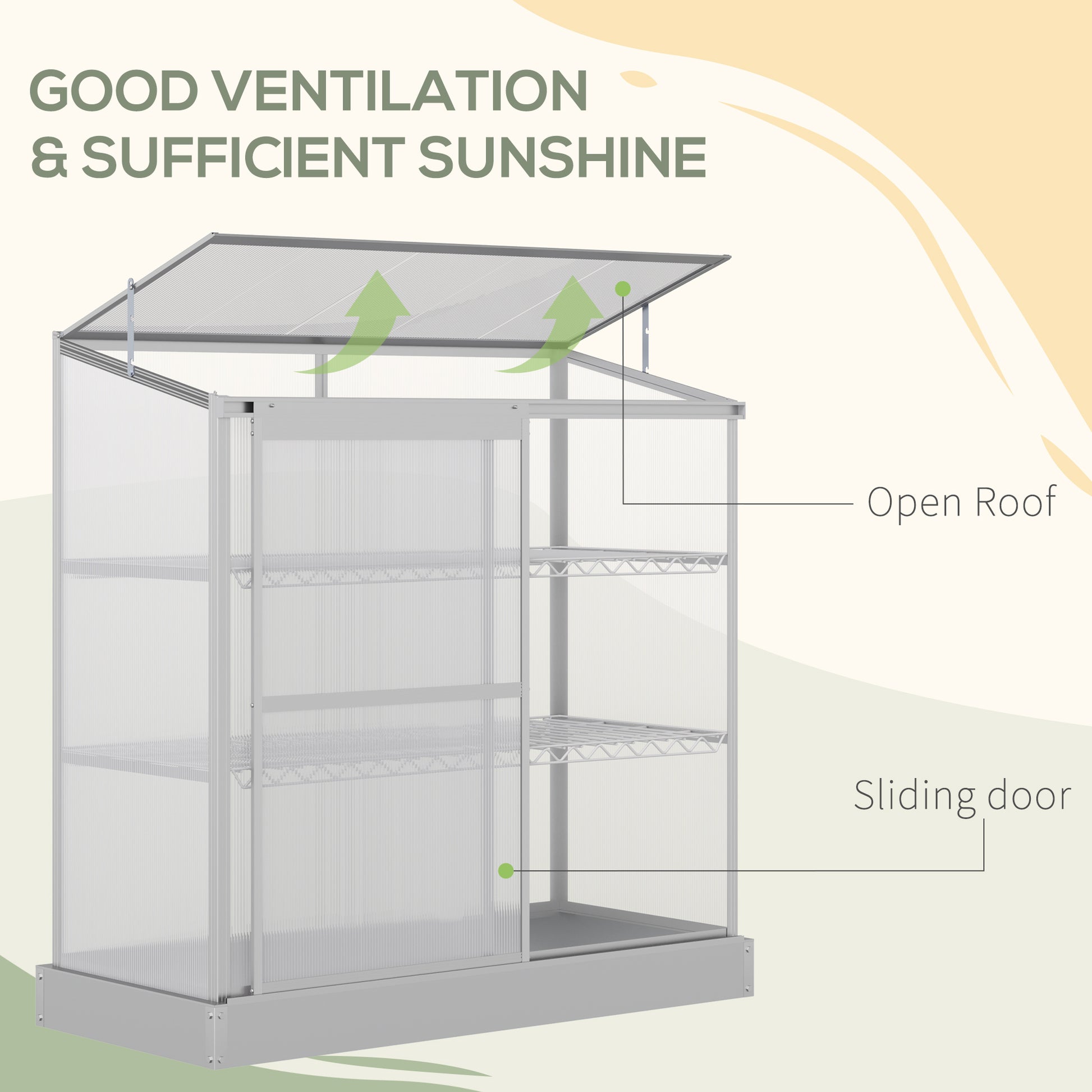 3 Tier Cold Frame With Sliding Door Galvanised Steel by Greenery