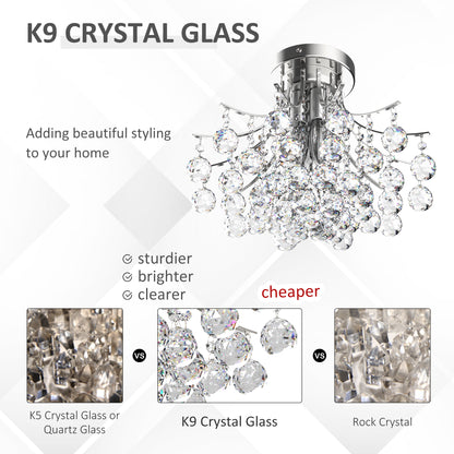 Homcom Modern K9 Crystal Ceiling Lighting Chandelier