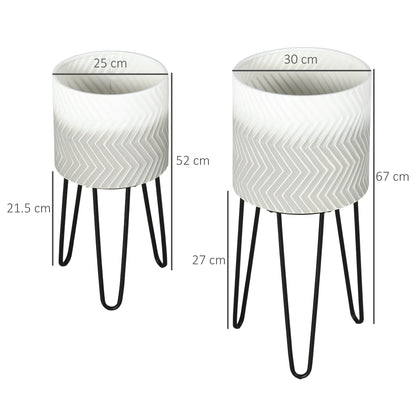 Outsunny Metal Plant Stand Set of 2 with Legs