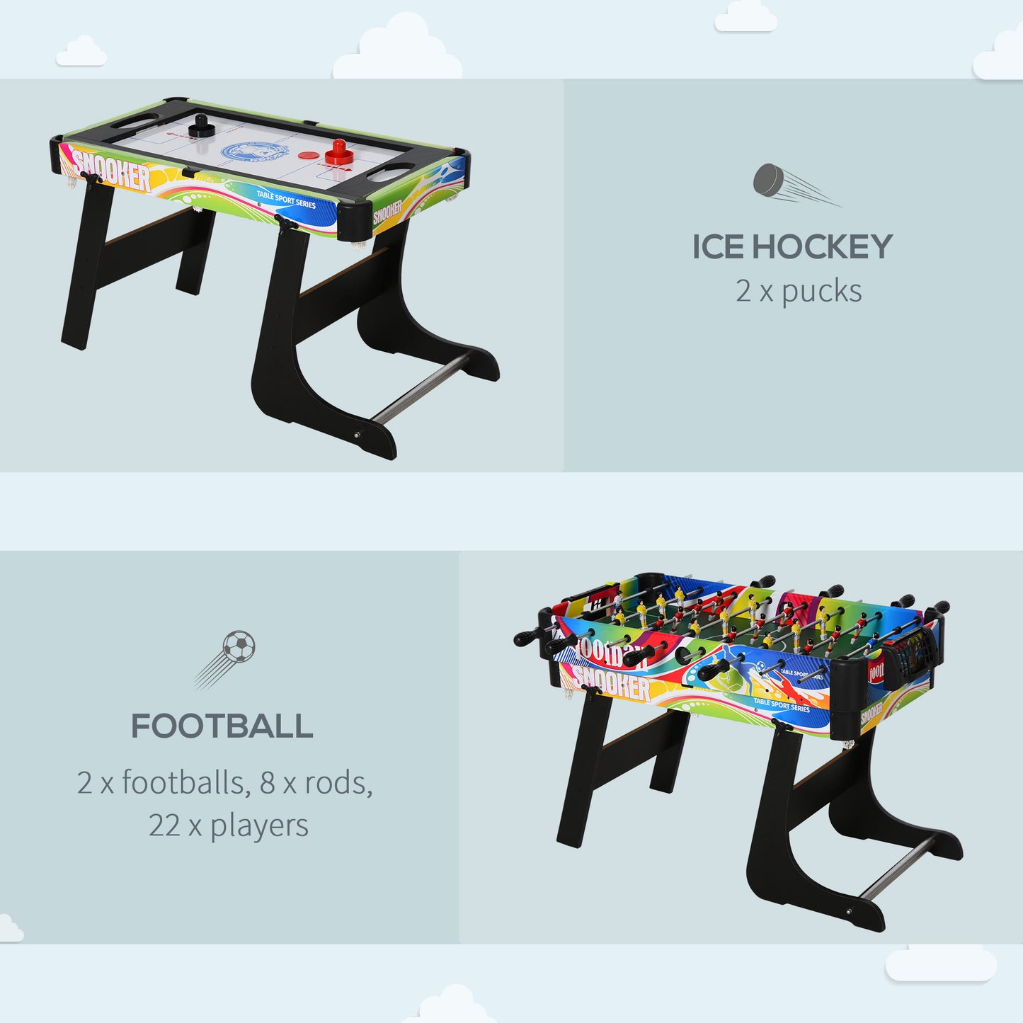 Homcom Medium-density fibreboard 4-in-1 Multi Indoor Game Sports Table