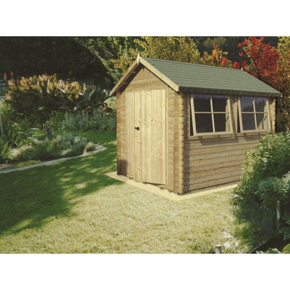 Shire Solway 11' 9" x 15' 8" Apex Log Cabin - Premium 70mm Cladding Tongue & Groove