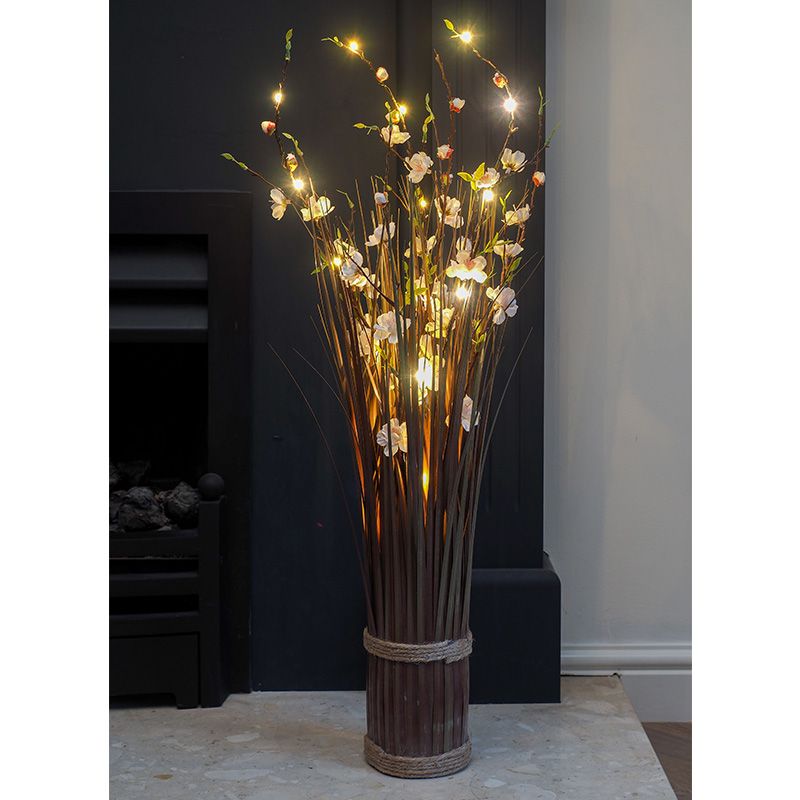 Spring Blossom Artificial Bouquet With 18 Warm White LEDs - 70cm