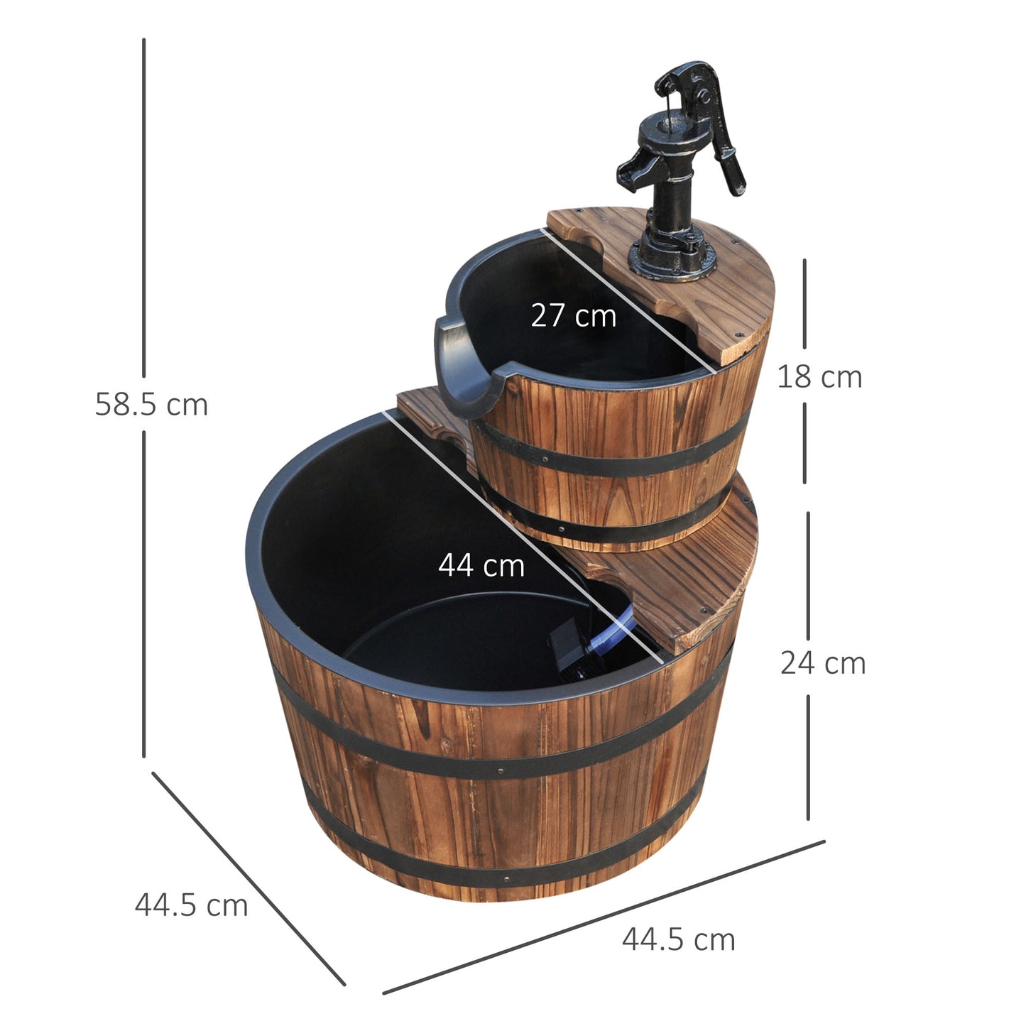 Outsunny Wooden Water Pump Fountain