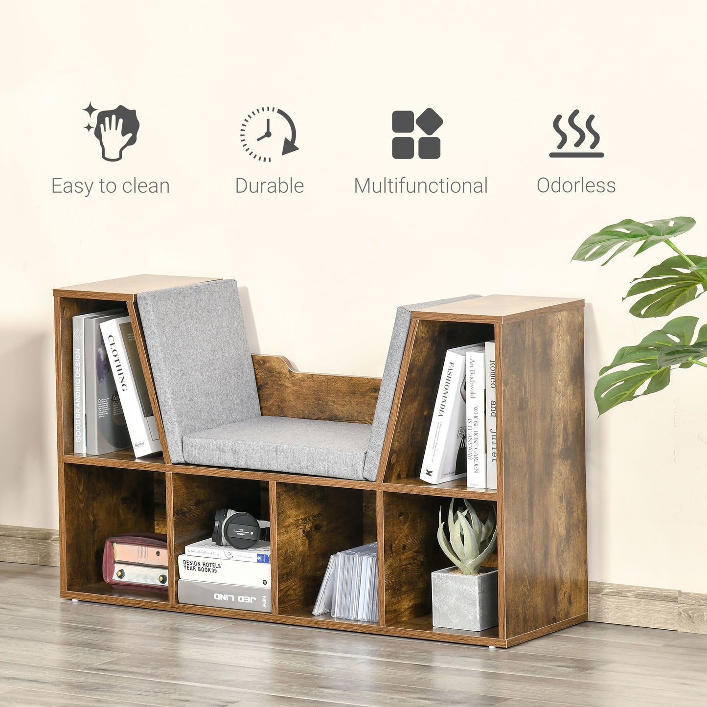 Homcom Six-Compartment Bookcase