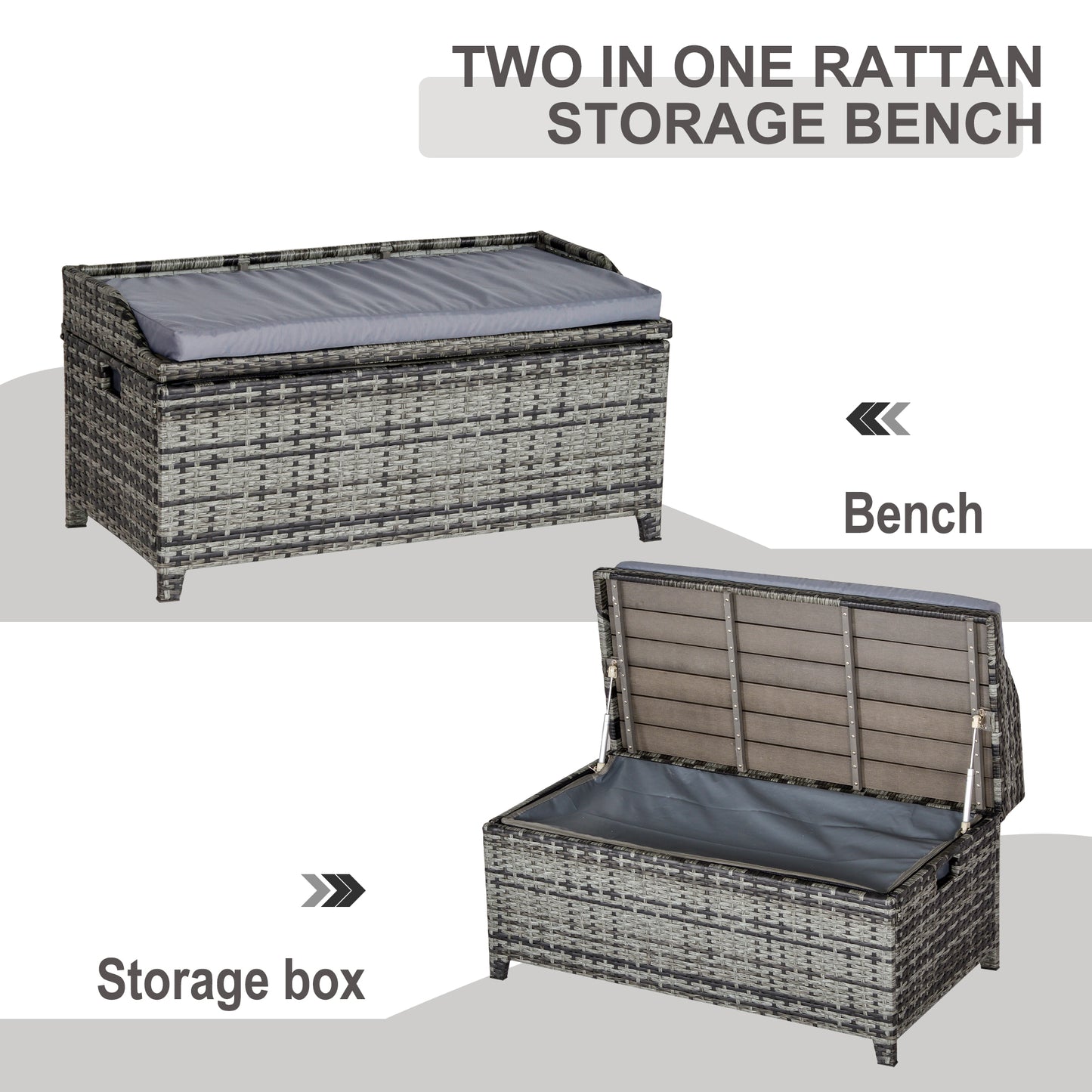 Outsunny Outdoor Rattan Storage Box