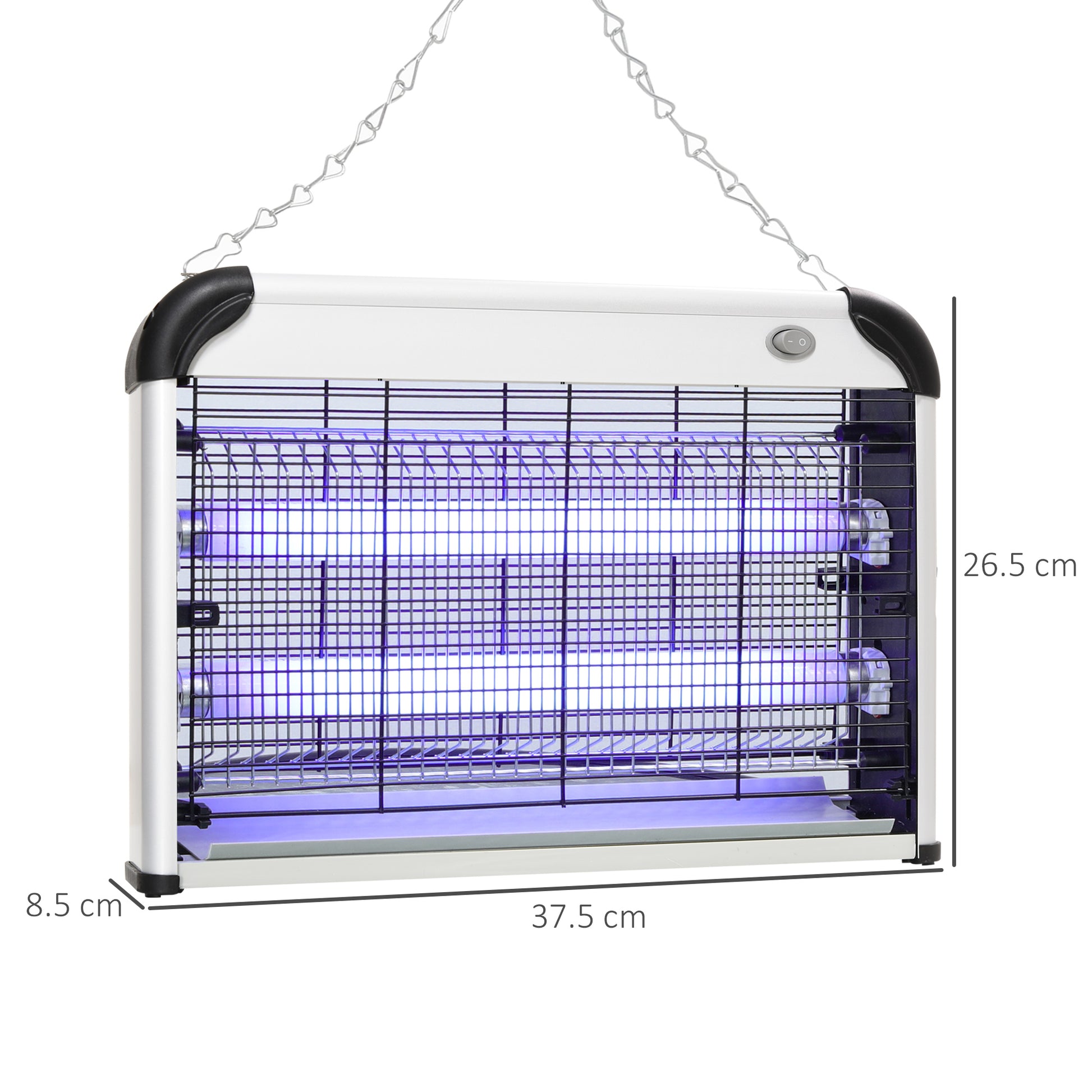 Outsunny Free Standing Wall Hanging 20W Electric Fly Mosquito Killer Electric Fly Zapper