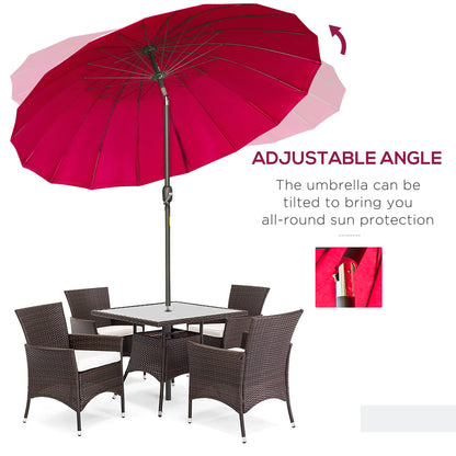 Outsunny 2.6m Shanghai Garden Parasol Umbrella with Crank & Tilt