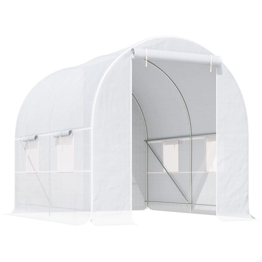 Outsunny 250L×200W×200H cm Walk-in Greenhouse-White