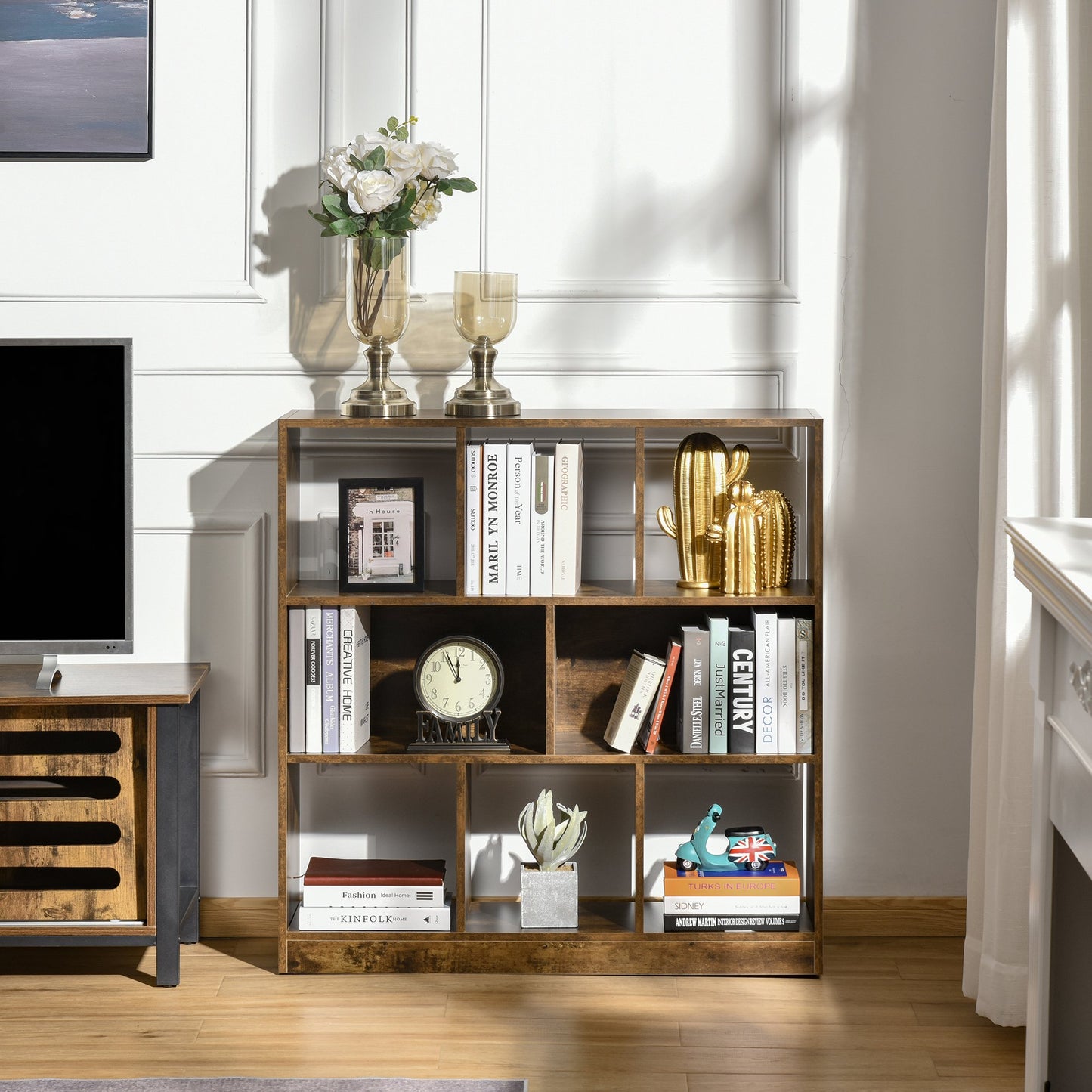 Homcom Eight Cube Storage Unit - Wood-Effect