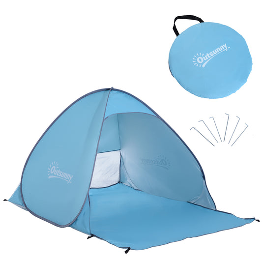 Outsunny 2 Person Pop Up UV Shelter Shade-Blue