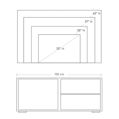 Homcom High Gloss Boxy TV Cabinet