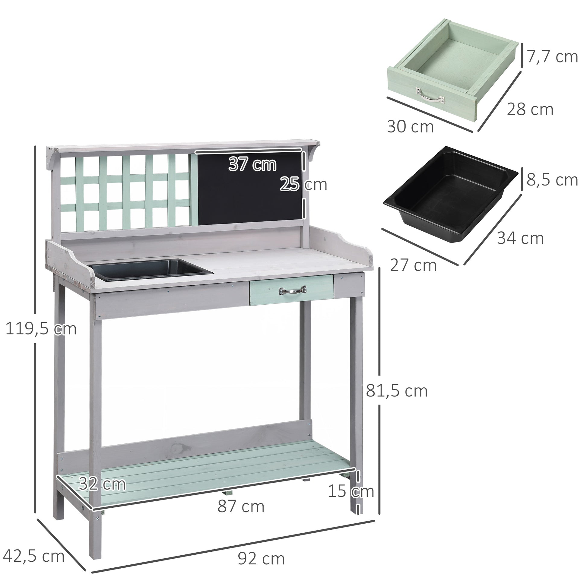 Homcom Garden Potting Table with Sink