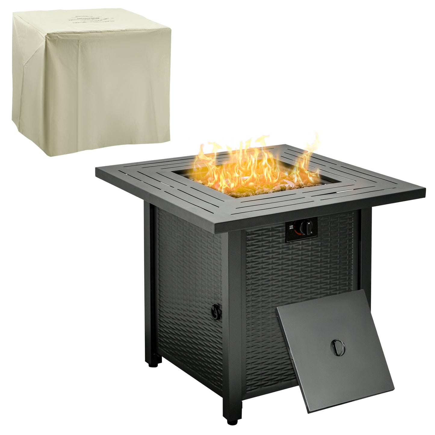 Outsunny Square Propane Gas Fire Pit Table