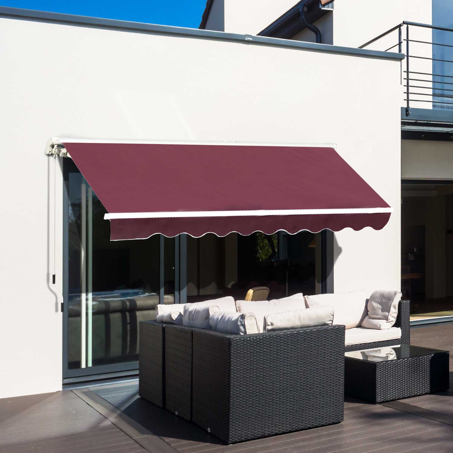 Outsunny Manual Retractable Awning