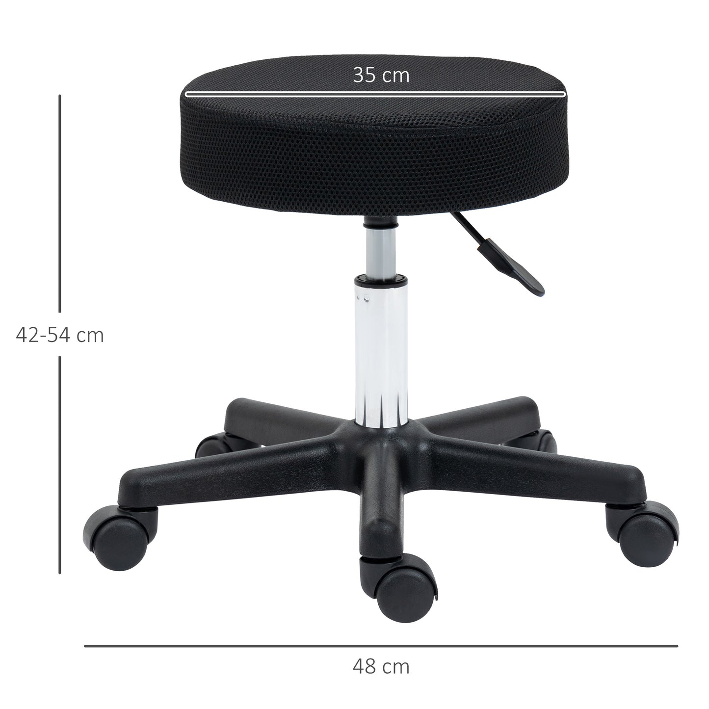 Homcom Hydraulic Swivel Salon Spa Stool Height Adjustable Facial Massage Tattoo with 3 Changeable Seat Covers