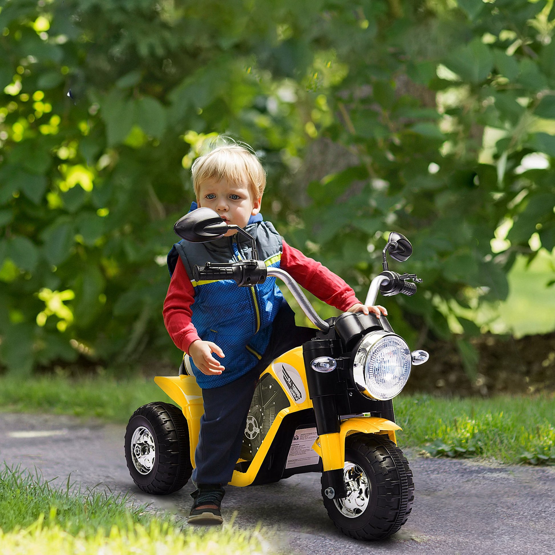 Homcom Kids 6V Electric Motorcycle Ride-On Toy Battery 18 - 36 Months Yellow