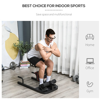 Homcom 3-in-1 Full Body Workout Ergonomic Squat Machine Fitness Body Exercise Machine Black