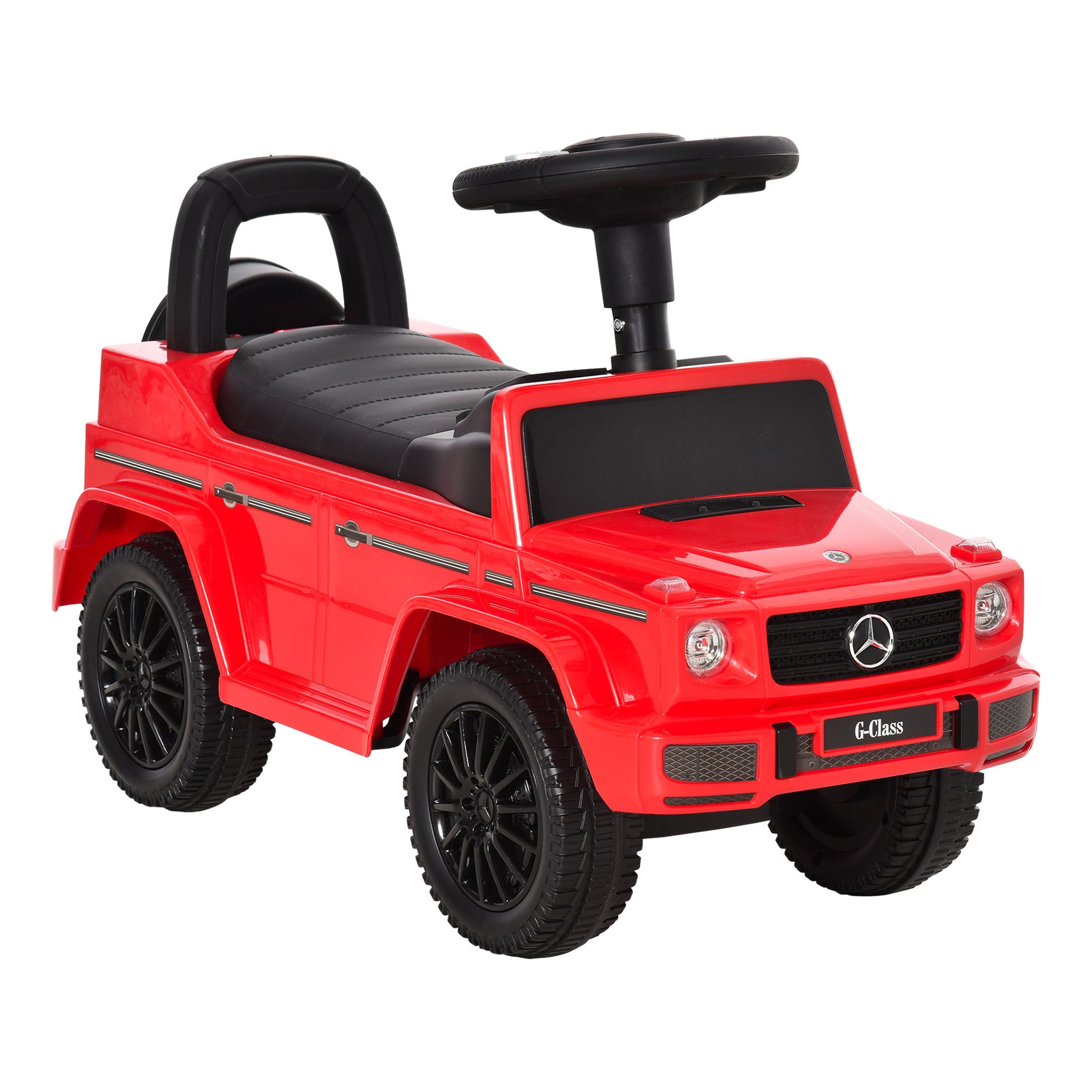 Homcom Benz G350 Push Handle Sliding Car w/Horn No Power Under Seat Storage Red