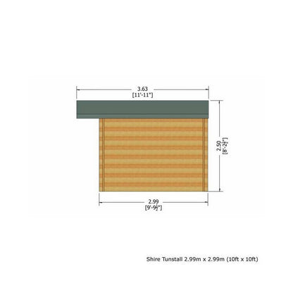 Shire Tunstall 9' 9" x 9' 9" Apex Log Cabin - Premium 70mm Cladding Tongue & Groove