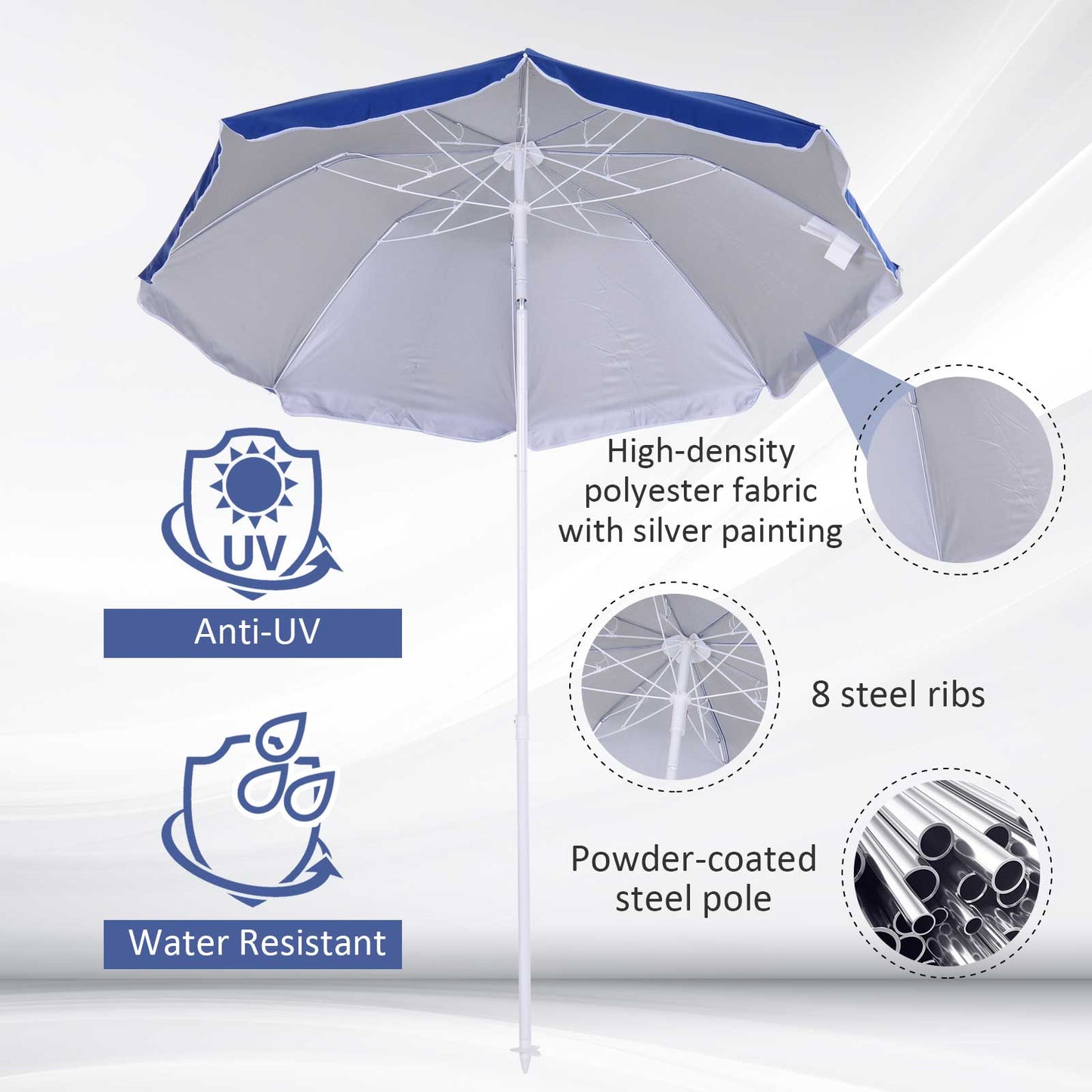 Outsunny 1.7m Beach Umbrella