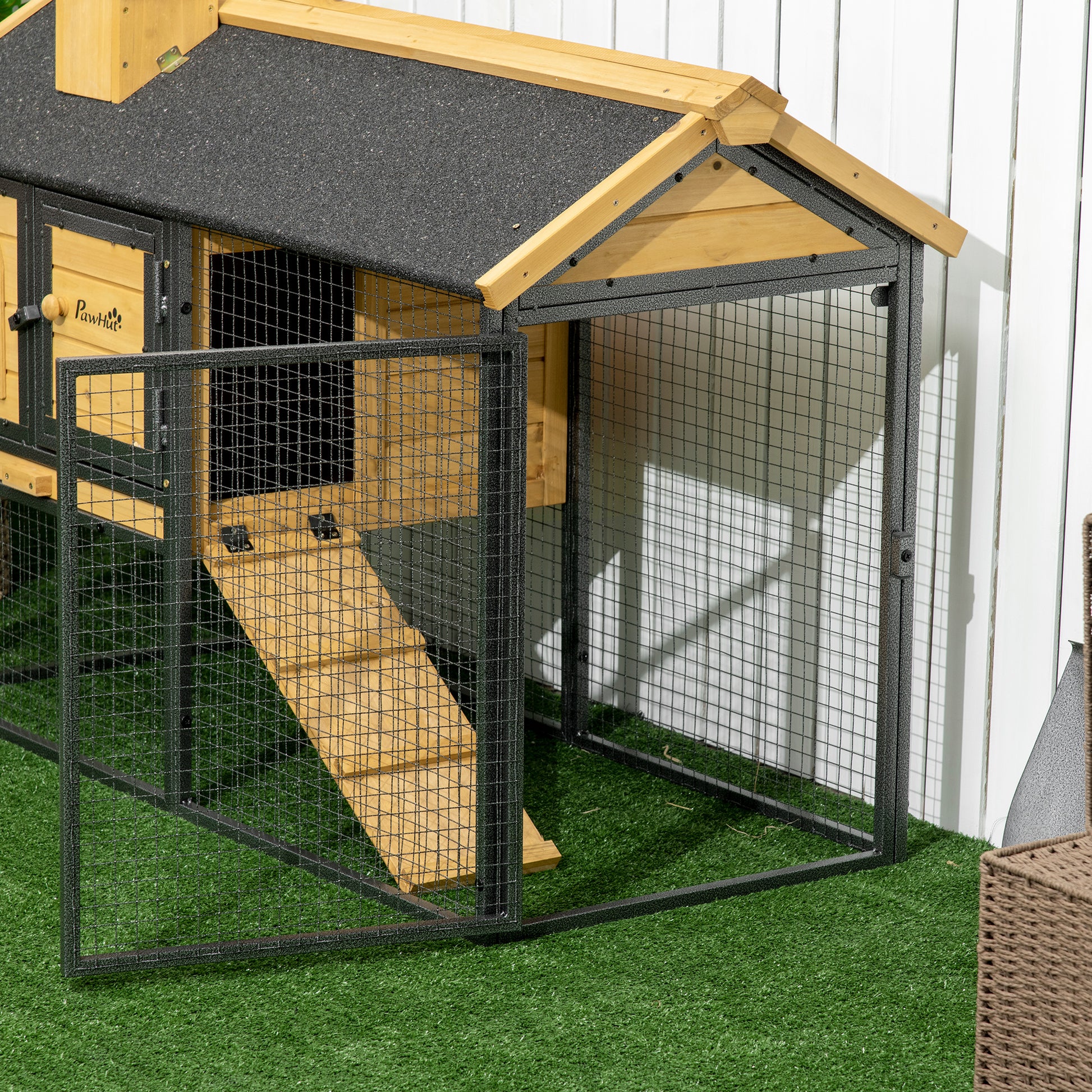 PawHut Rabbit Hutch Outdoor Bunny Cage with Run