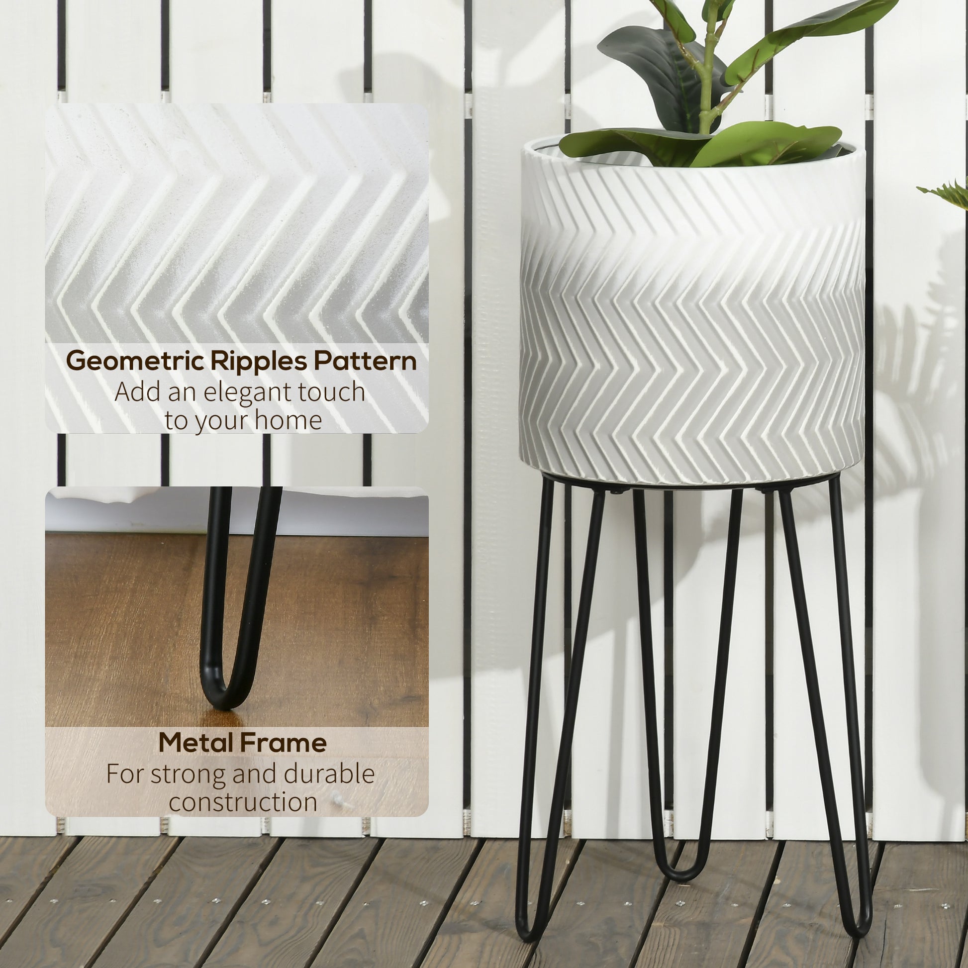 Outsunny Metal Plant Stand Set of 2 with Legs