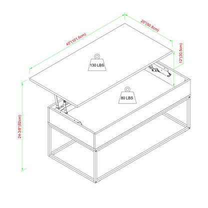 Lift Top Coffee Table Brown 1 Door