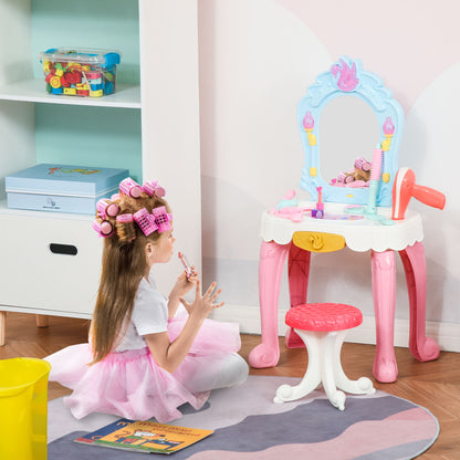 Homcom Children's 20 Pcs Beauty Dressing Table & Stool