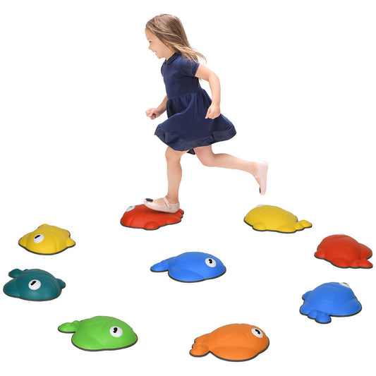 9 Pcs Balance Stepping Stones Kids for Sensory with Non-slip Edge, Stackable Outdoor Indoor Obstacle Course-0