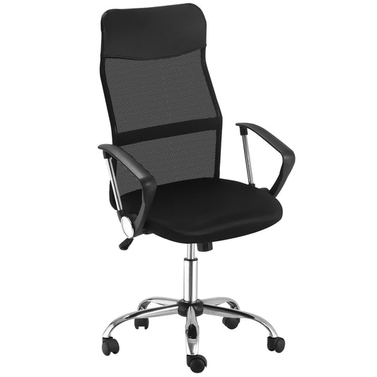 Ergonomic Office Chair Mesh Chair with Adjustable Height Tilt Function Black-0