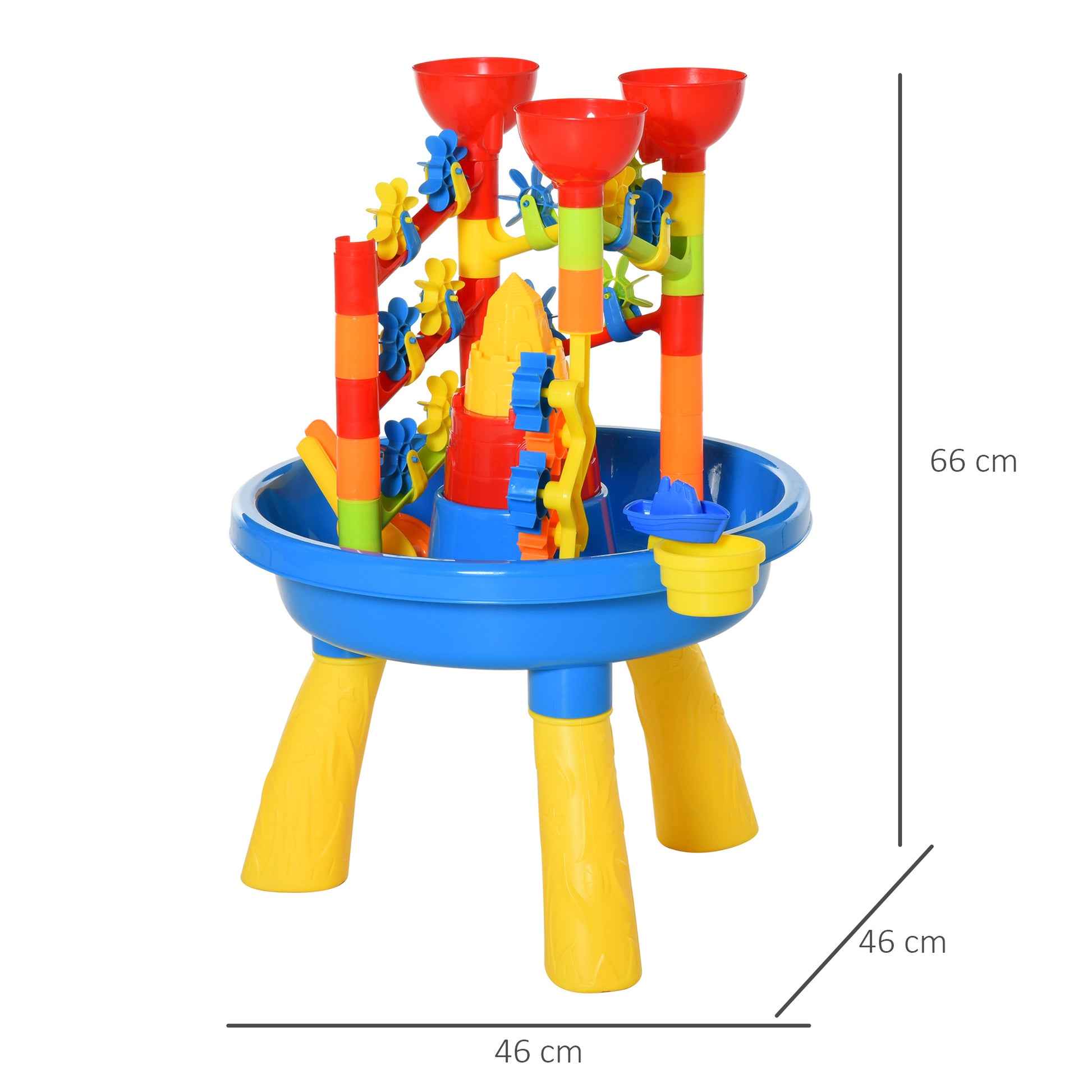 Homcom 30 Pcs Sand and Water Table Beach Toy Waterpark Activities Sand Pit Playset with Accessories Garden Sandbox