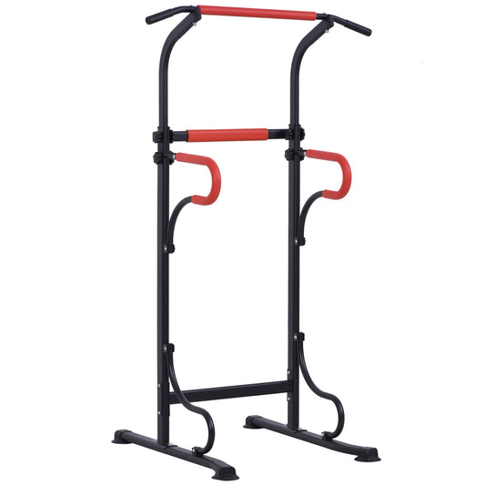 Steel Multi-Use Exercise Power Tower Pull Up Station Adjustable Height W/ Grips-0