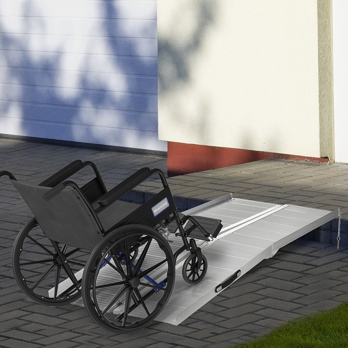 Homcom Textured Aluminum Folding Wheelchair Ramp