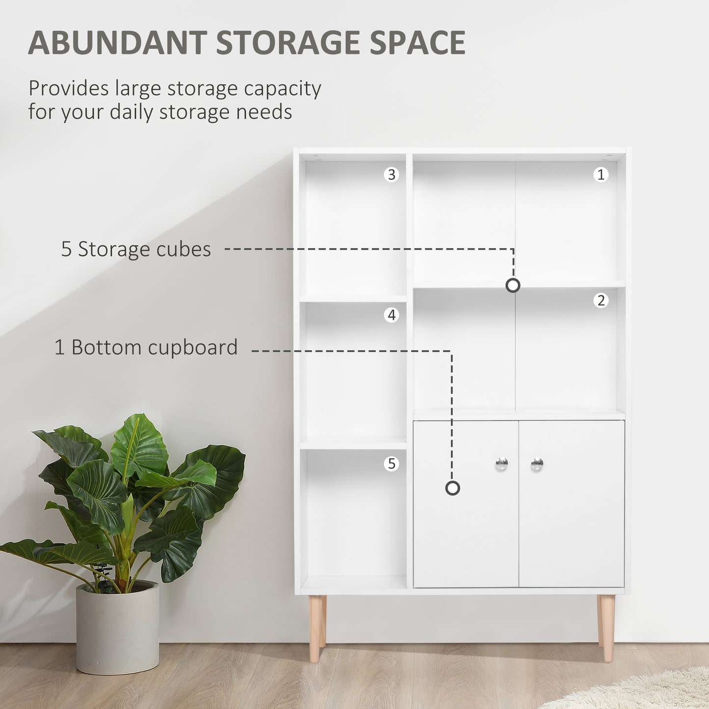 Homcom Multi-Compartment Bookcase - White