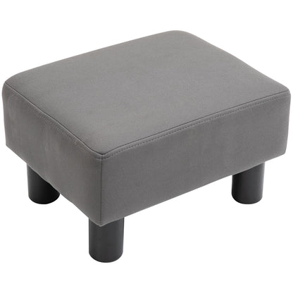 Homcom Footstool Foot Rest Small Seat Foot Rest Chair Grey Home Office with Legs 40 x 30 x 24cm