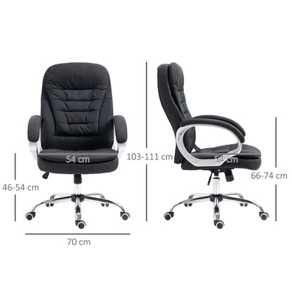 Vinsetto Ergonomic Office Chair Task Chair For Home With Arm Swivel Wheels Linen Fabric Black