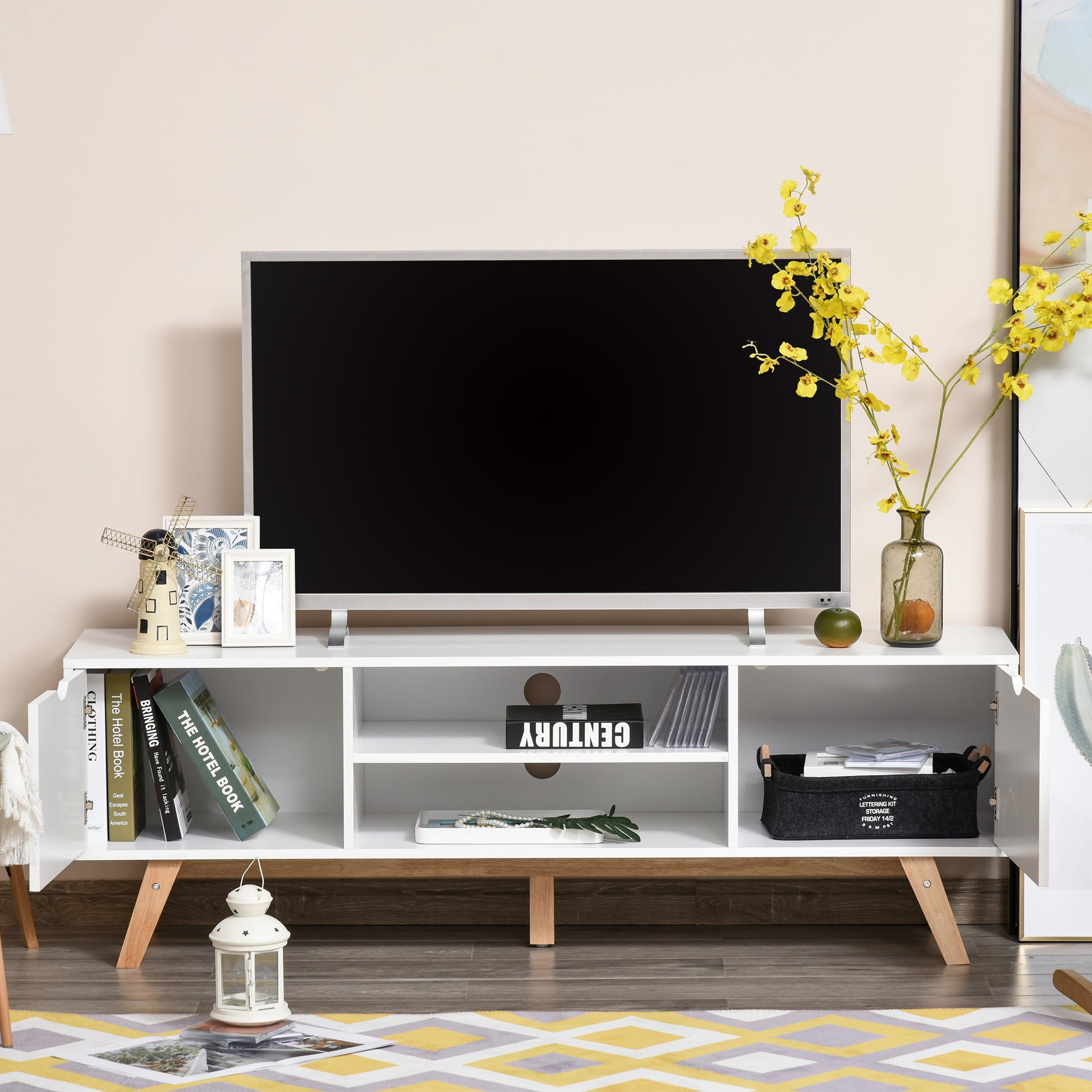 Homcom Scandinavian-Style TV Stand - White