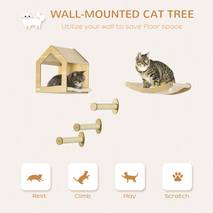 PawHut 5PCs Wall Mounted Cats Shelves