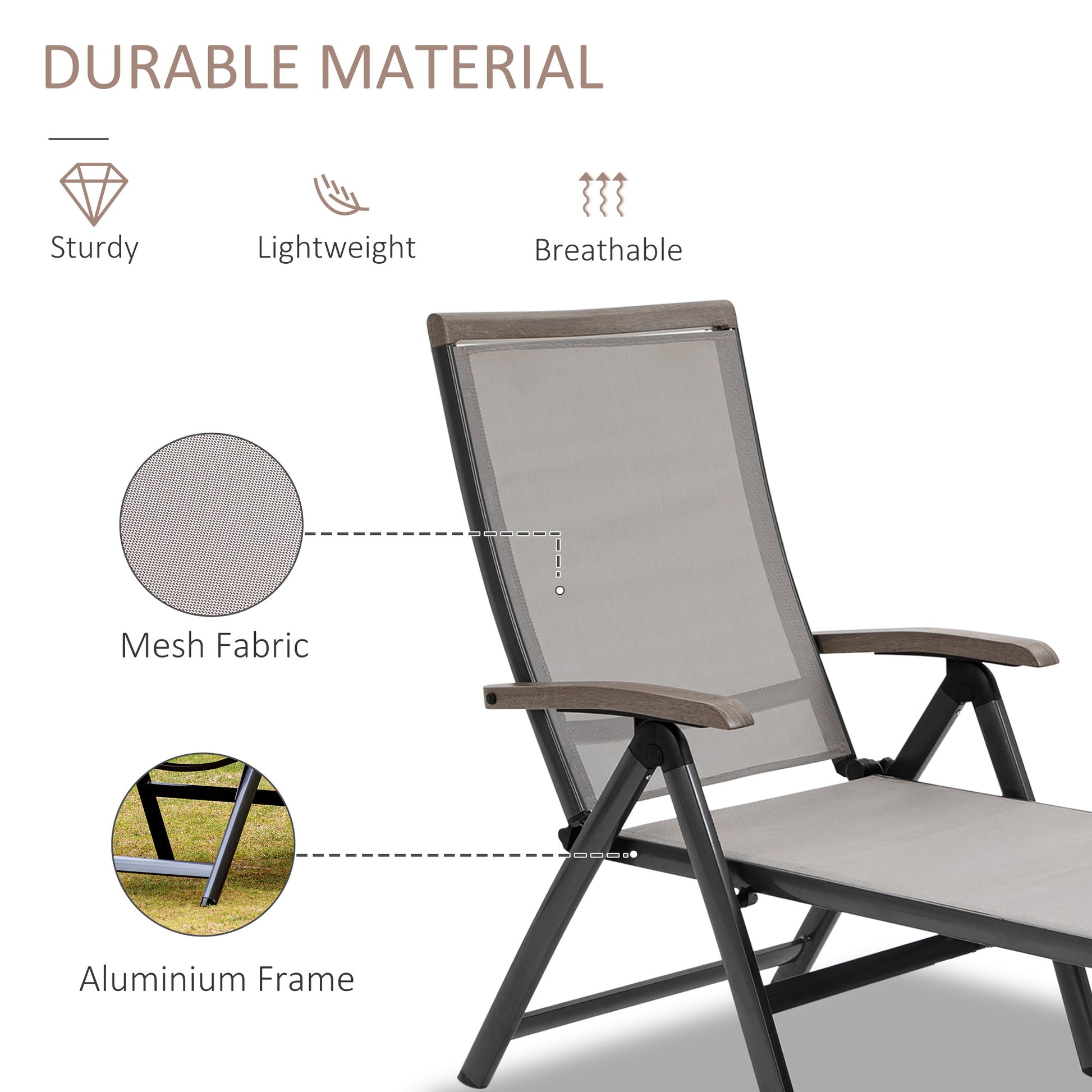 Outsunny Outdoor Folding Sun Lounger