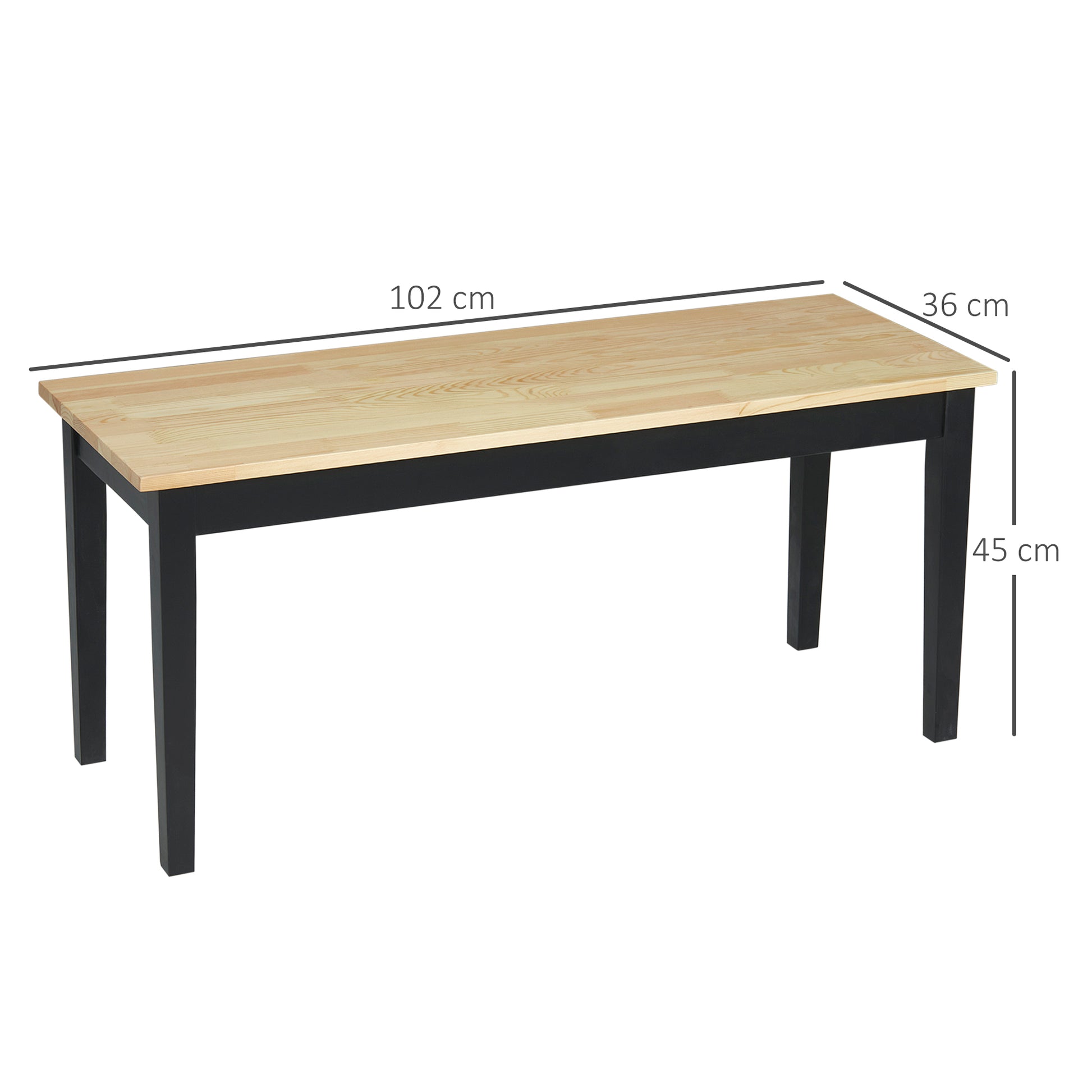 Homcom 102 cm Wood Dining Bench for 2 People