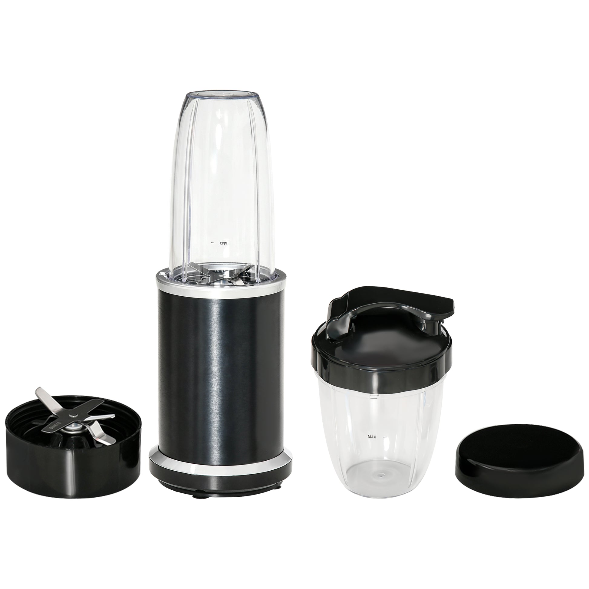 1000W 750ml Blender With Spare Blade Black & Aluminium by Homcom