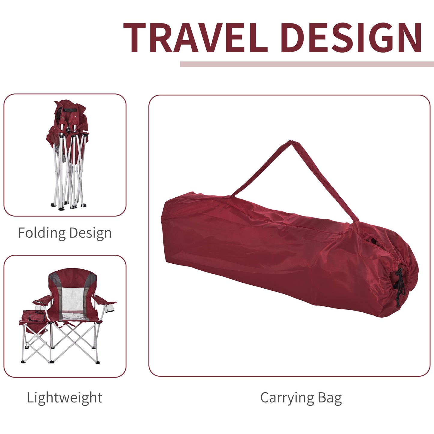 Outsunny Folding Camping Chair w/ Insulation Bag