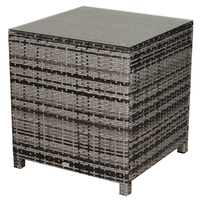 Outsunny Square PE Rattan Garden Table