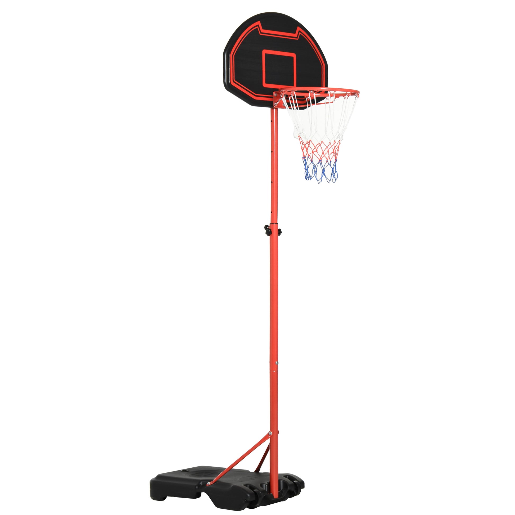 Homcom Steel Frame Adjustable Basketball Hoop Stand Black/Red