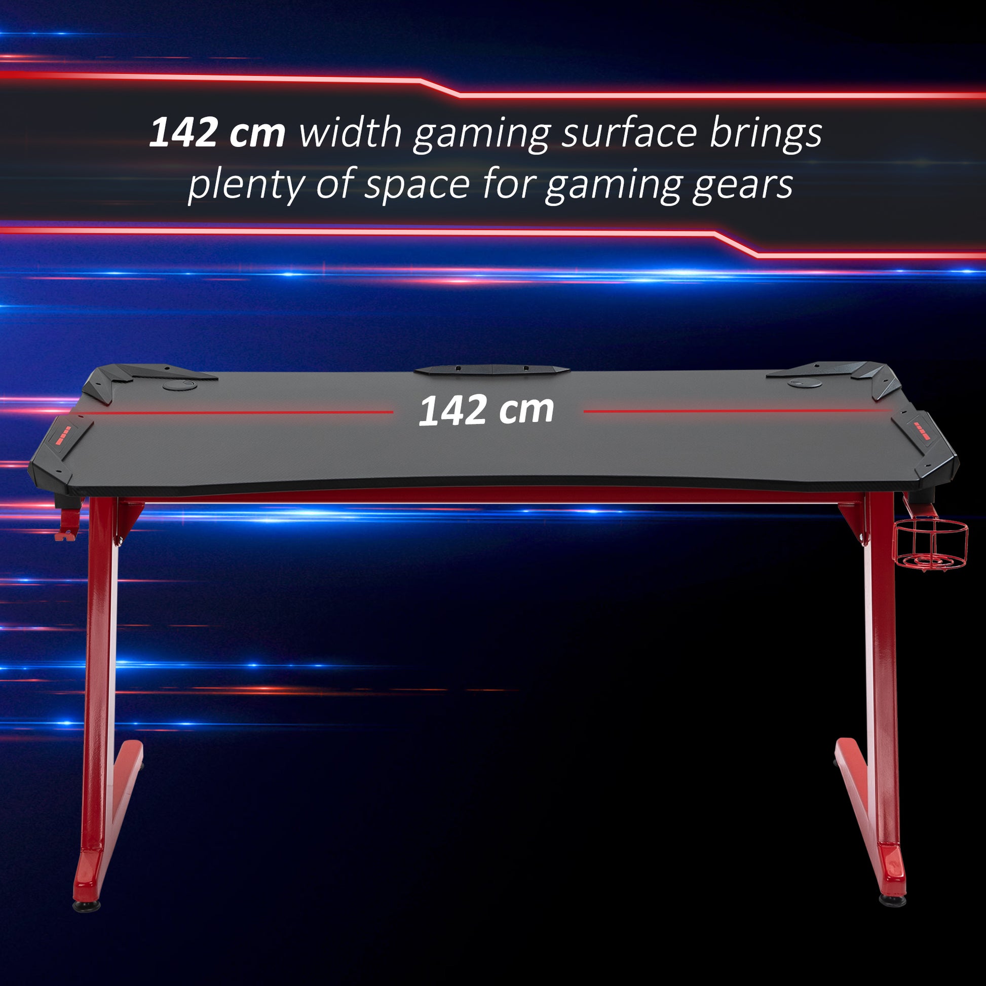 Homcom 142 x 66 cm Gaming Desk