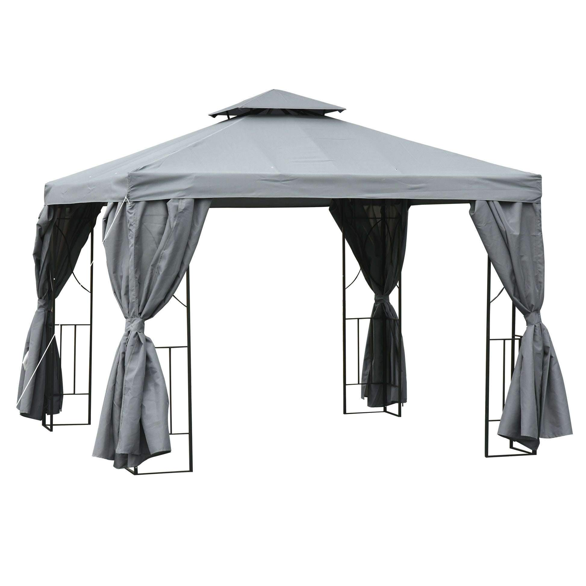 Outsunny 3 x 3M Metal Gazebo Garden Marquee Patio Tent Pavilion Canopy Sun Shade Shelter