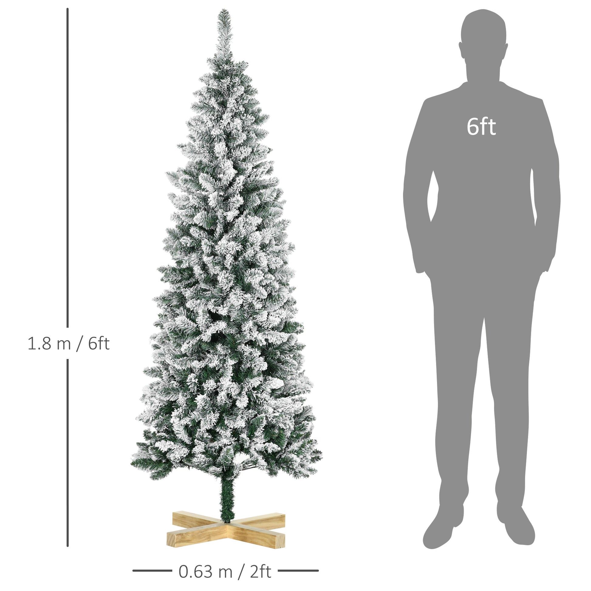 Homcom 6FT Snow Flocked Artificial Christmas Tree