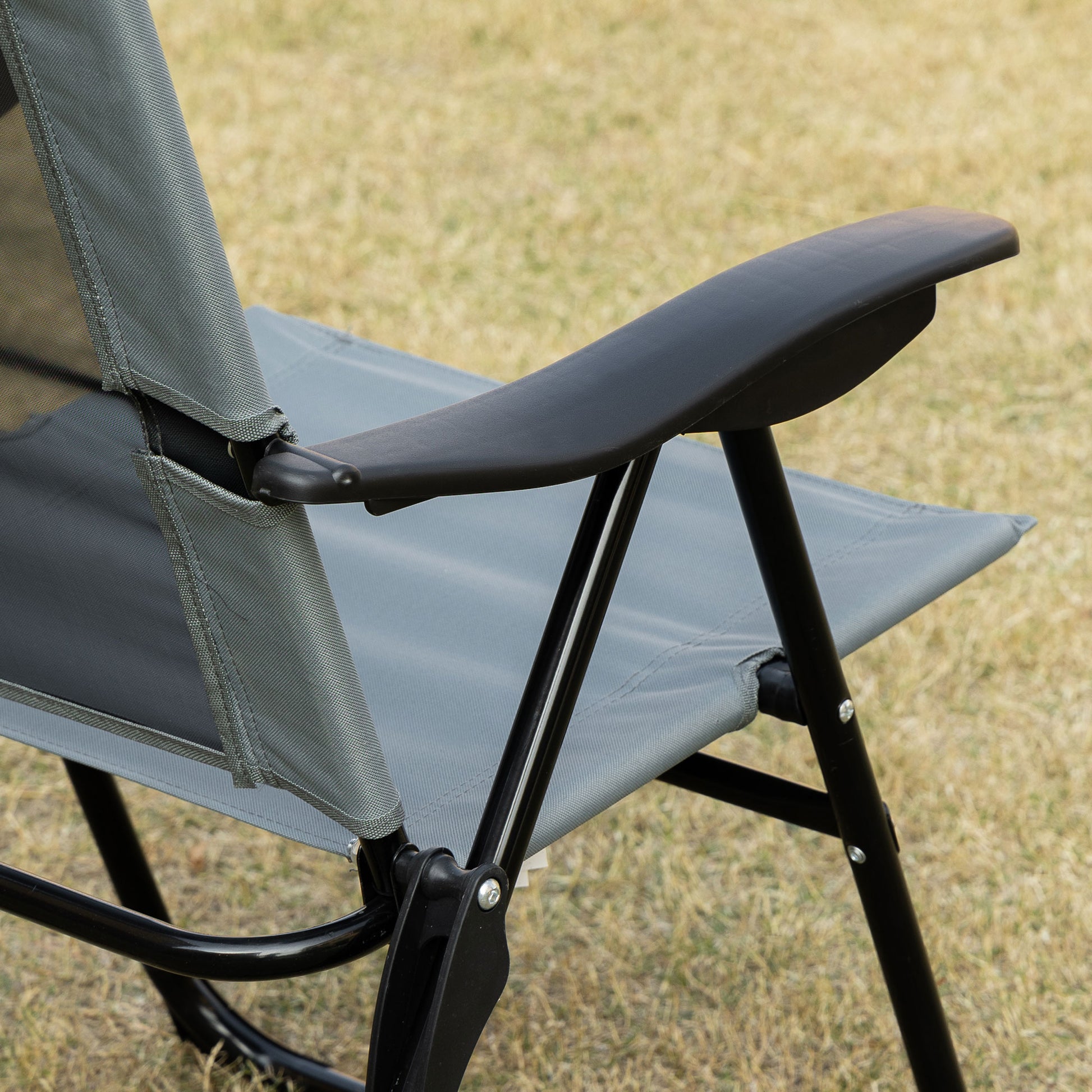 Outsunny Set of 2 Portable Folding Recliner Outdoor Patio Adjustable Backrest